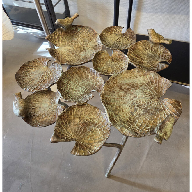 Binnen/buiten Bijzettafel Waterlelie en Vogels H55cm
