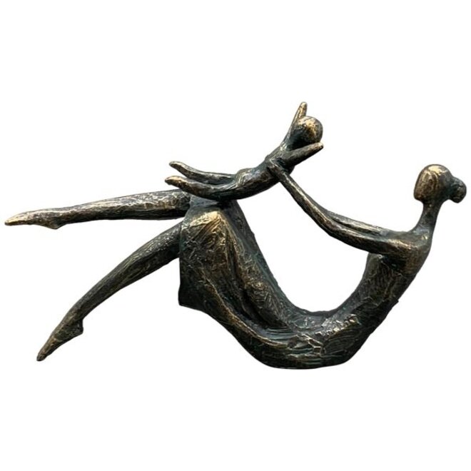 Figuur 'Moeder met Kind', polyresin, antique bronze finish, B33cm