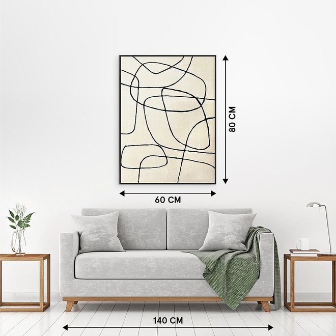 Canvas schilderij Fine Line "A" 60x80