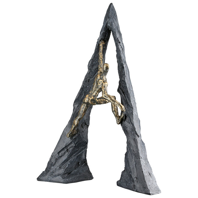 Figuur 'Climber', polyresin, antique bronze finish, H36cm