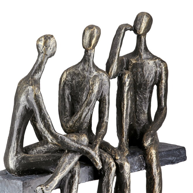 Figuur 'Conversation', polyresin, antique bronze finish, H25cm