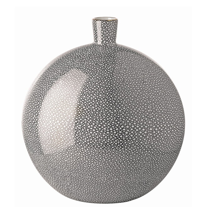 Porseleinen bolvaas Athina, grijs/crème H34cm