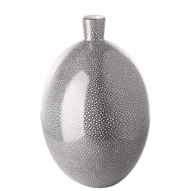 Porseleinen bolvaas Athina, grijs/crème H34cm