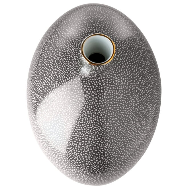 Porseleinen bolvaas Athina, grijs/crème H34cm