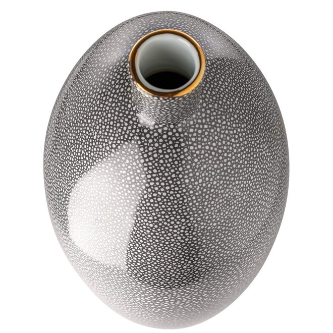 Porseleinen vaas Athina, grijs/crème H42cm