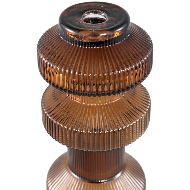 Glazen Kandelaar Galinda S, bruin H49cm