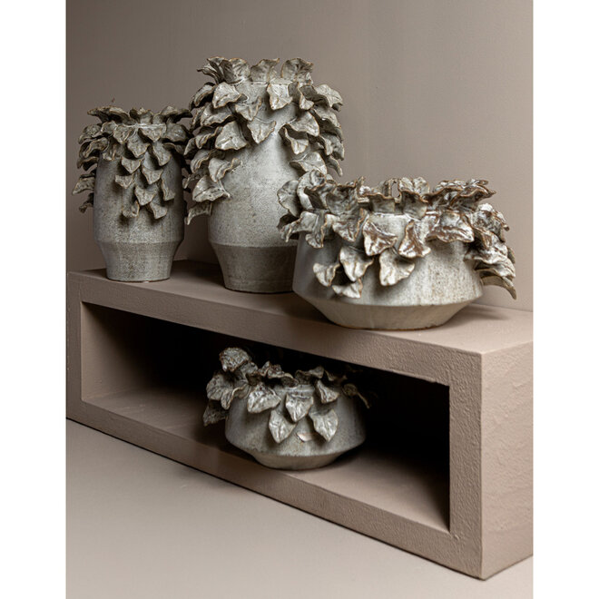 Vaas Varda S, keramiek beige, bruin, H34cm