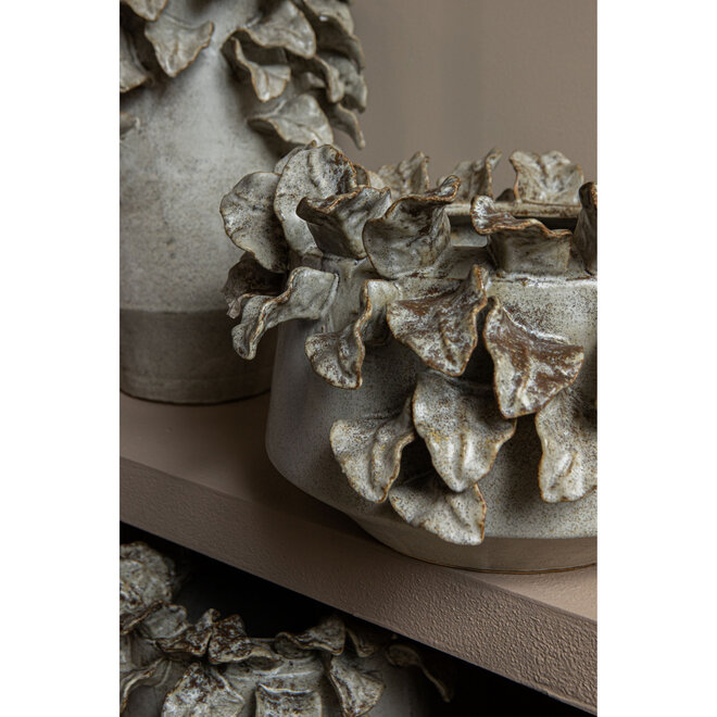 Vaas Varda S, keramiek beige, bruin, H34cm