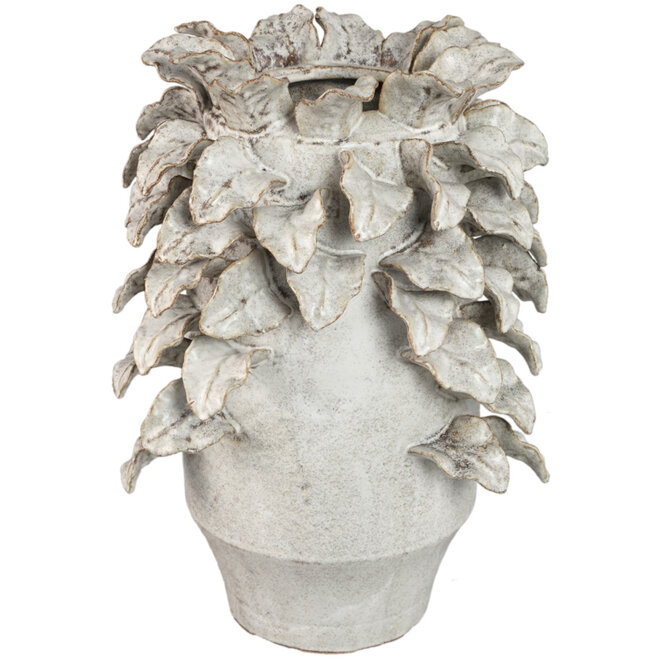 Vaas Verda M, keramiek beige, bruin, H42cm