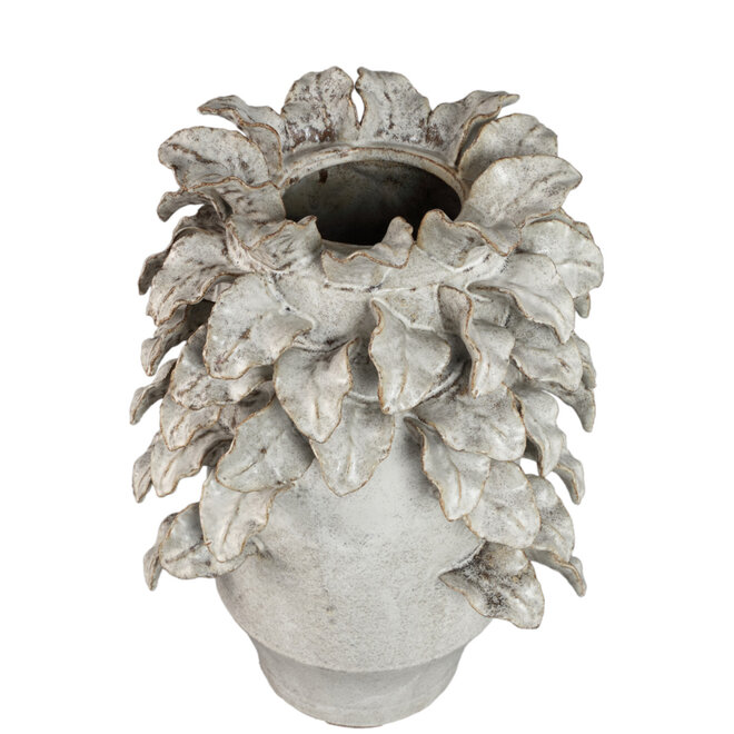 Vaas Varda S, keramiek beige, bruin, H34cm