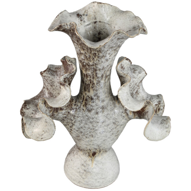 Vaas Isidro, keramiek beige, bruin, H50cm