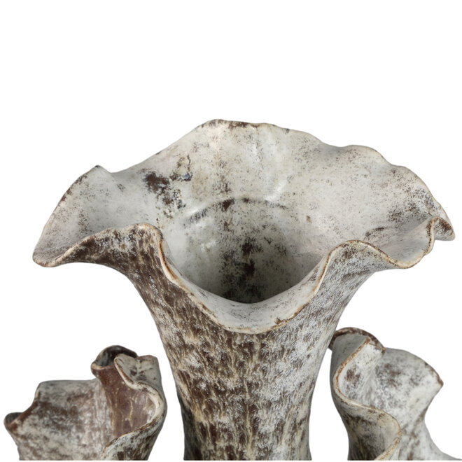 Vaas Isidro, keramiek beige, bruin, H50cm