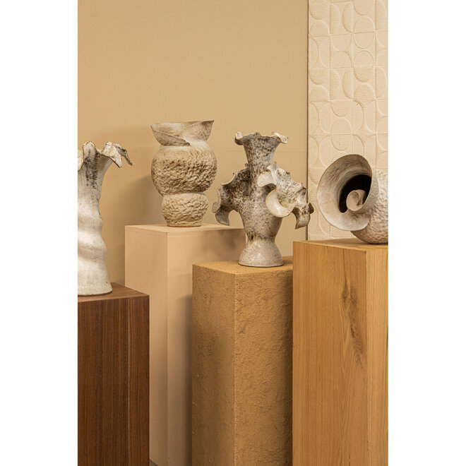 Vaas Isidro, keramiek beige, bruin, H50cm