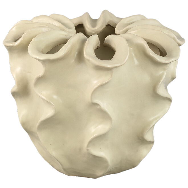 Keramieken Vaas Rudie, crème H28cm