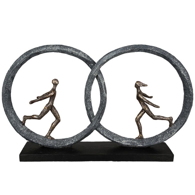 Figuur 'So in Love', polyresin, antique bronze finish, H29cm