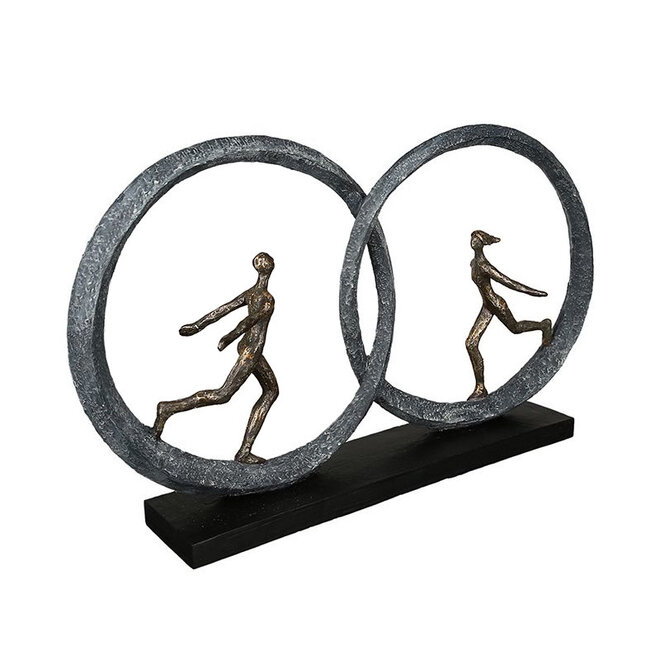 Figuur 'So in Love', polyresin, antique bronze finish, H29cm