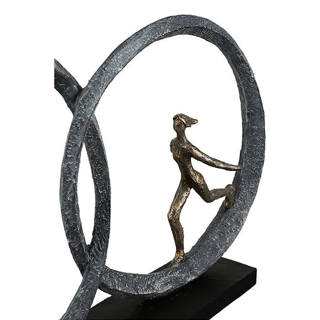 Figuur 'So in Love', polyresin, antique bronze finish, H29cm