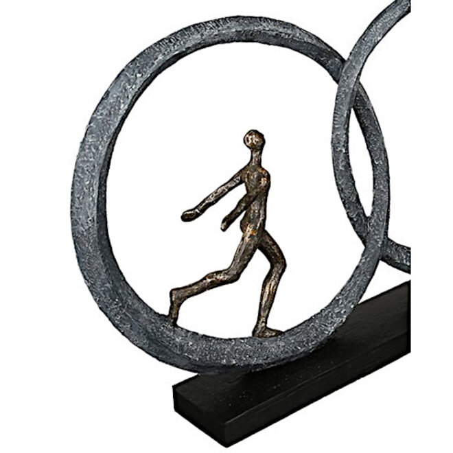 Figuur 'So in Love', polyresin, antique bronze finish, H29cm