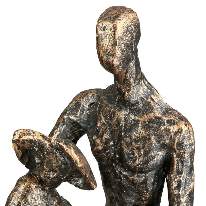 Figuur 'Reading', polyresin, antique bronze finish, H14cm