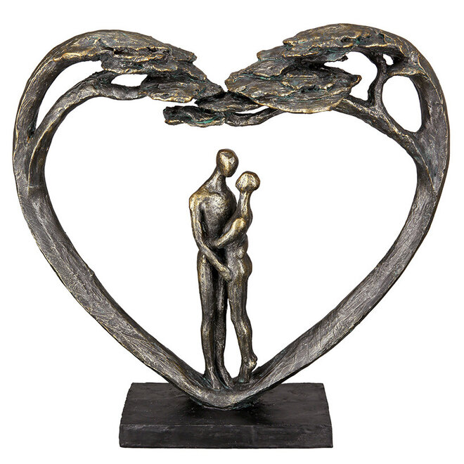 Figuur 'Love Tree', polyresin, antique bronze finish, H32cm