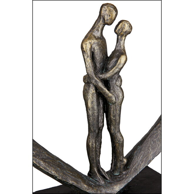 Figuur 'Love Tree', polyresin, antique bronze finish, H32cm