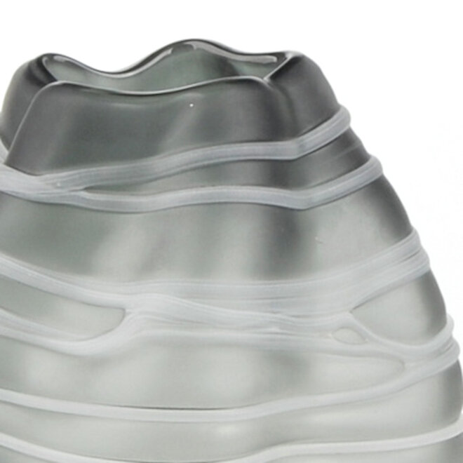 Glazen Vaas Strop, grijs H25cm