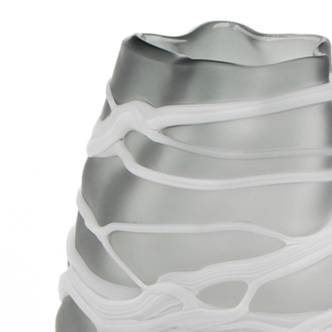 Glazen Vaas Strop grijs H30cm