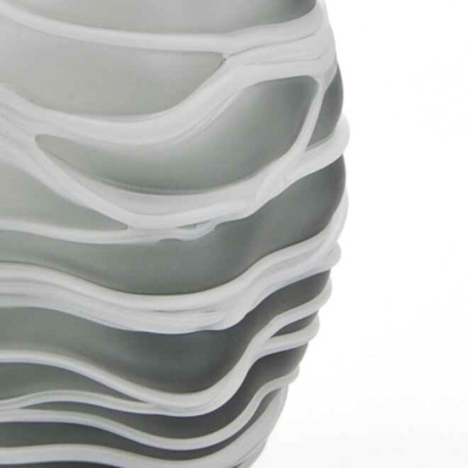 Glazen Vaas Strop grijs H30cm