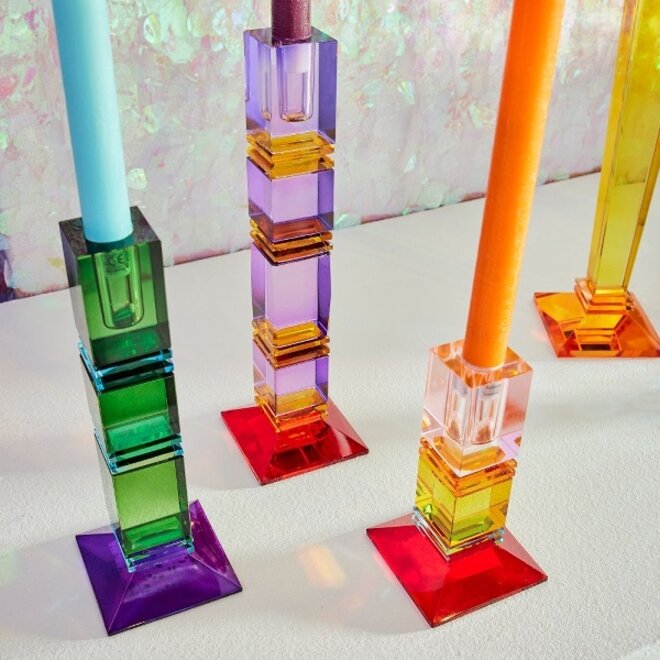 Glazen Kandelaar Fancy Crystal Small H15cm