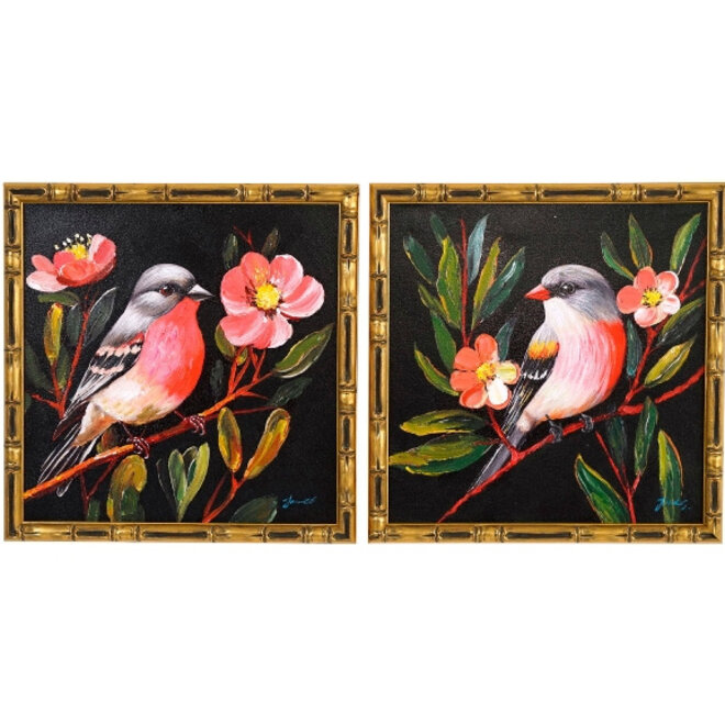 Canvas schilderij Birdy 'A' 40x40cm