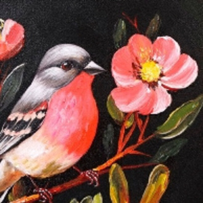 Canvas schilderij Birdy 'A' 40x40cm