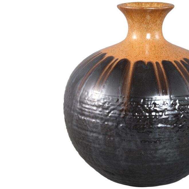 Keramieken bolvaas Darlan S, bruin H17cm