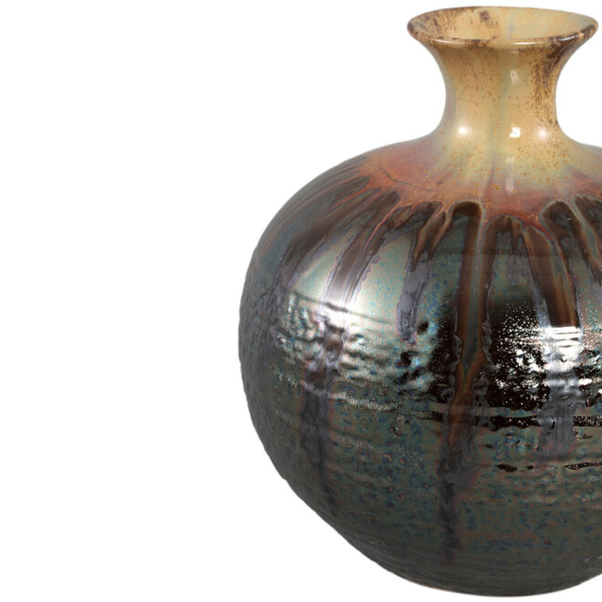 Keramieken bolvaas Darlan M, bruin H22cm