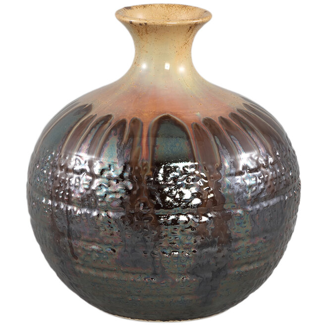 Keramieken bolvaas Darlan M, bruin H22cm