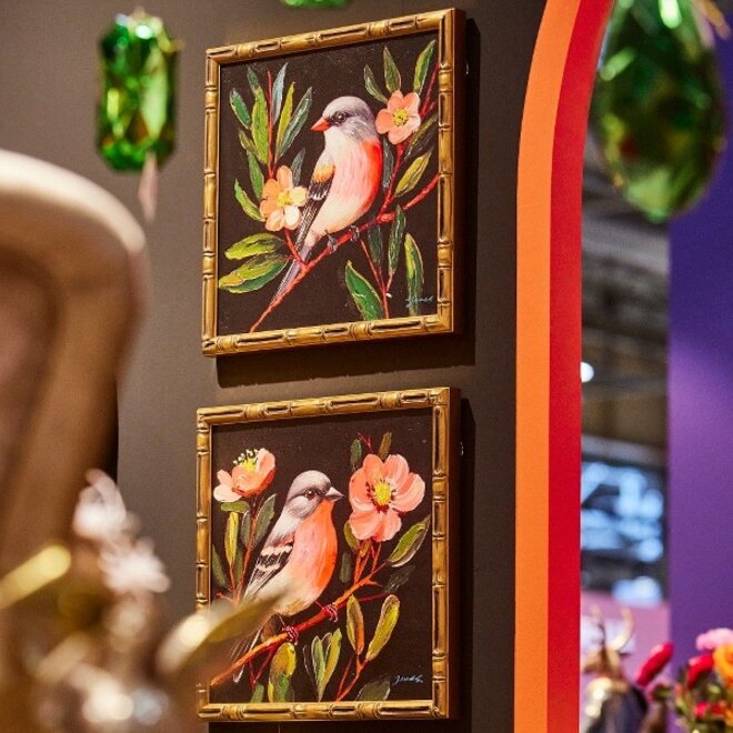 Canvas schilderij Birdy 'B' 40x40cm