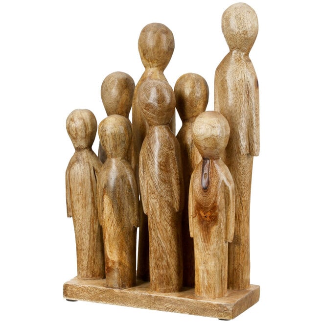 Sculptuur 'A Big Family', hout, H28cm