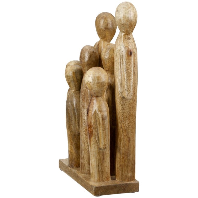 Sculptuur 'A Big Family', hout, H28cm