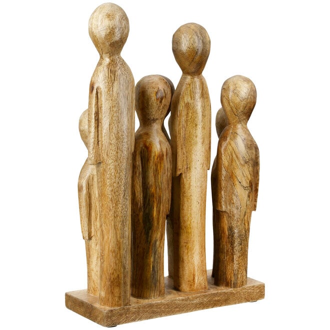 Sculptuur 'A Big Family', hout, H28cm