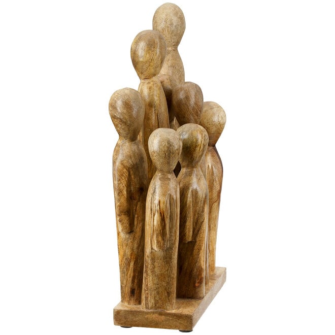 Sculptuur 'A Big Family', hout, H28cm