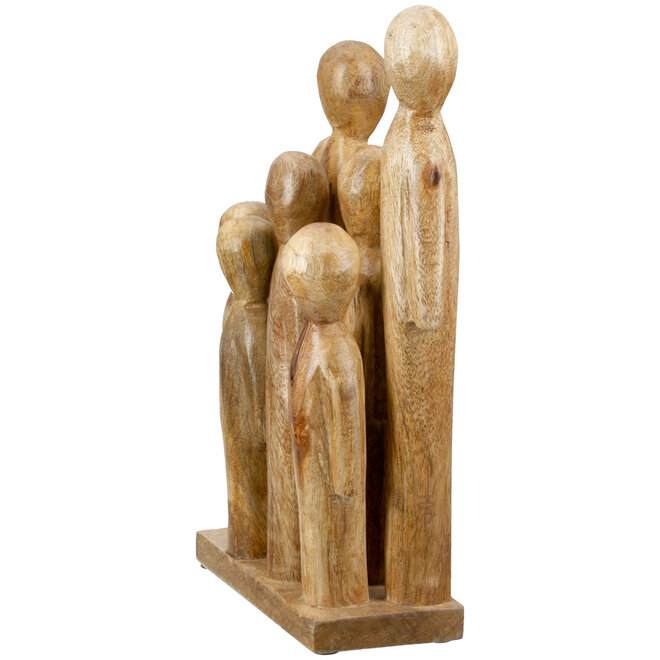 Sculptuur 'Big Family', hout H28cm