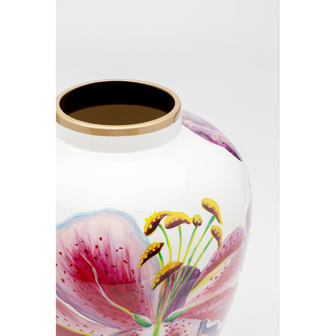 Porseleinen Vaas Roze Lelies H37cm