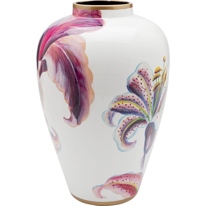 Porseleinen Vaas Roze Lelies H37cm