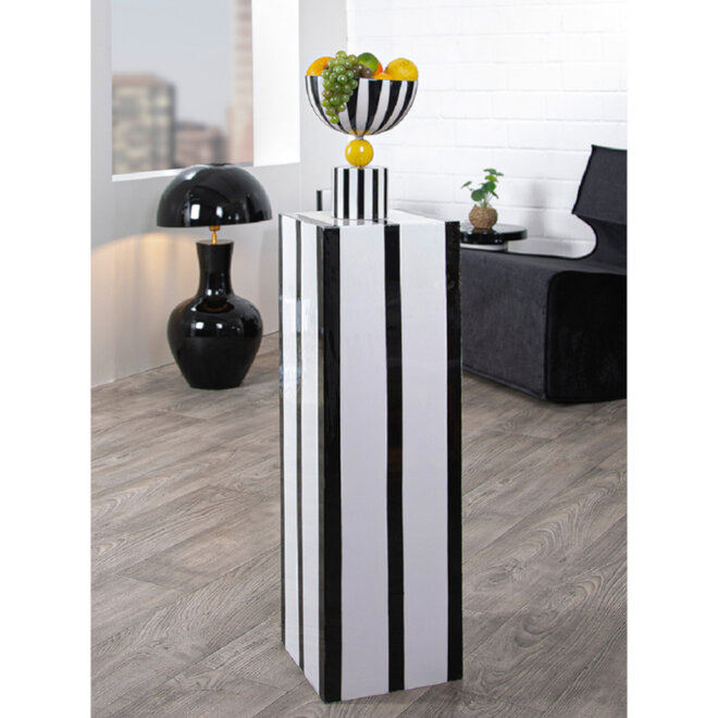 Zuil Stripes zwart wit H80cm