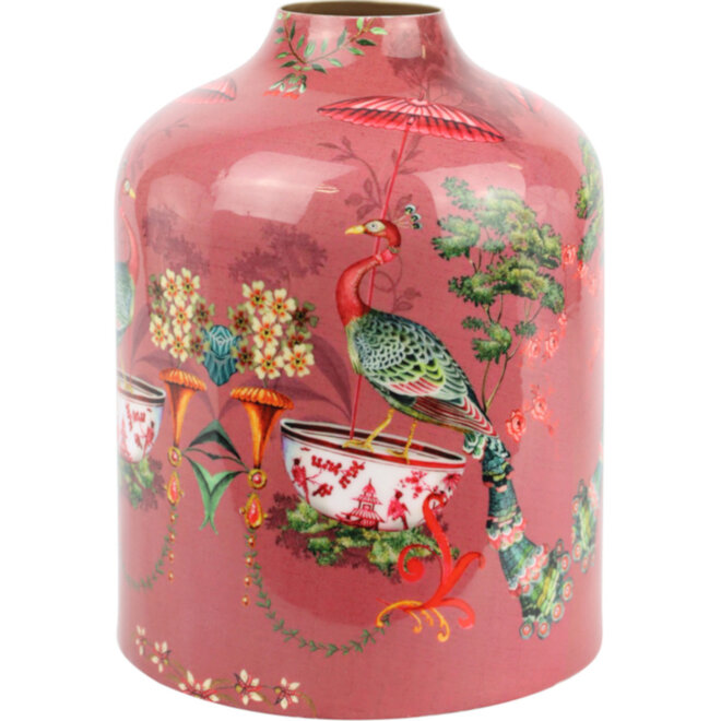 Metalen Vaas Asian Fauna H23 cm