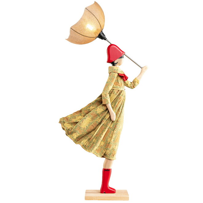 Skitso Tafellamp Paraplu dame Ismeria, Beukenhout