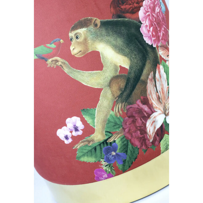 Poef Monkey Flowers H37cm