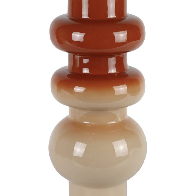 Metalen Vaas Silhouette rood, beige H52cm