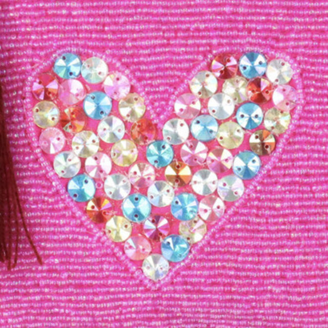 Fashion Opberg Rits Tasje / Etui Hearts Roze "A"