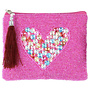 Fashion Opberg Rits Tasje / Etui Hearts Roze "A"