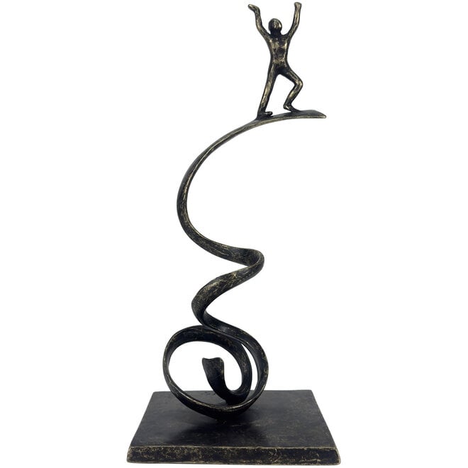 Volledig bronzen beeld 'Reach for the Sky' H34cm